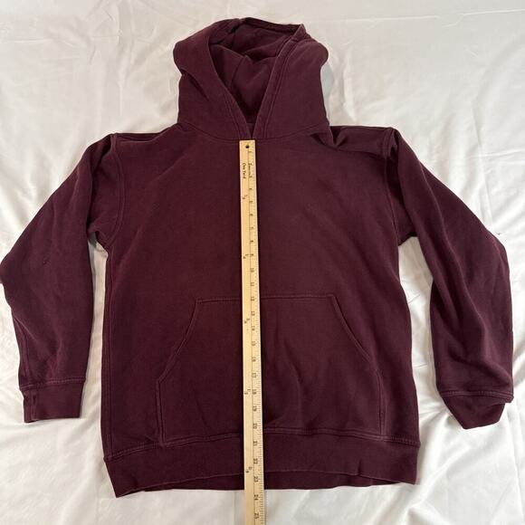 Lululemon Pullover Hoodie Maroon Cotton Blend with Kangaroo Pocket Size: L - Picture 4 of 7